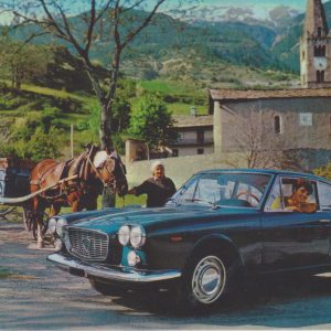 Lancia Flavia1800 coupe postcard képeslap