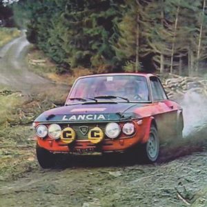 Lancia Fulvia HF Rallye képeslap postcard
