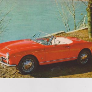 Alfa Romeo Giulietta spider, 1962, postcard